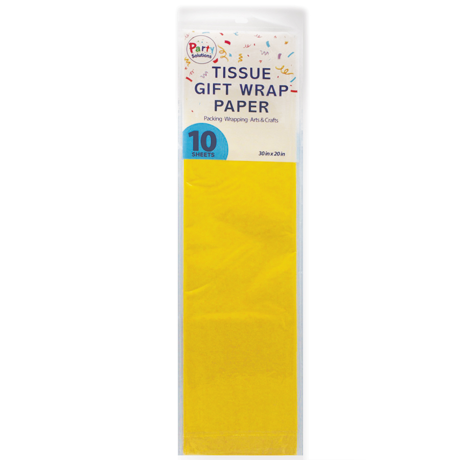 PARTY SOLUTION TISSUE PAPER 10 CT 30 X 20 IN YELLOW
