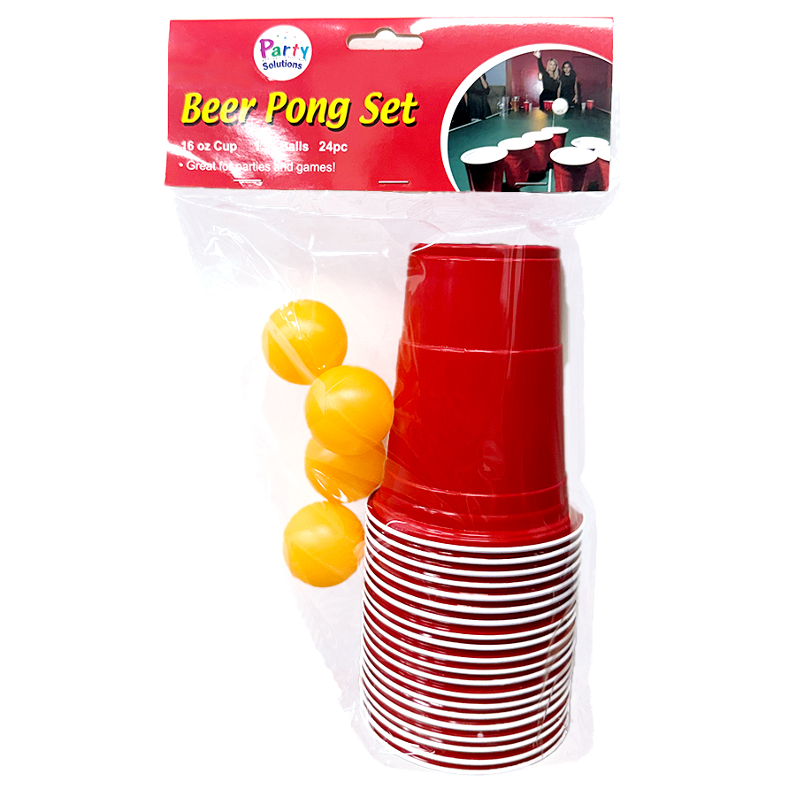 PARTY SOLUTIONS BEER PONG SET 24
