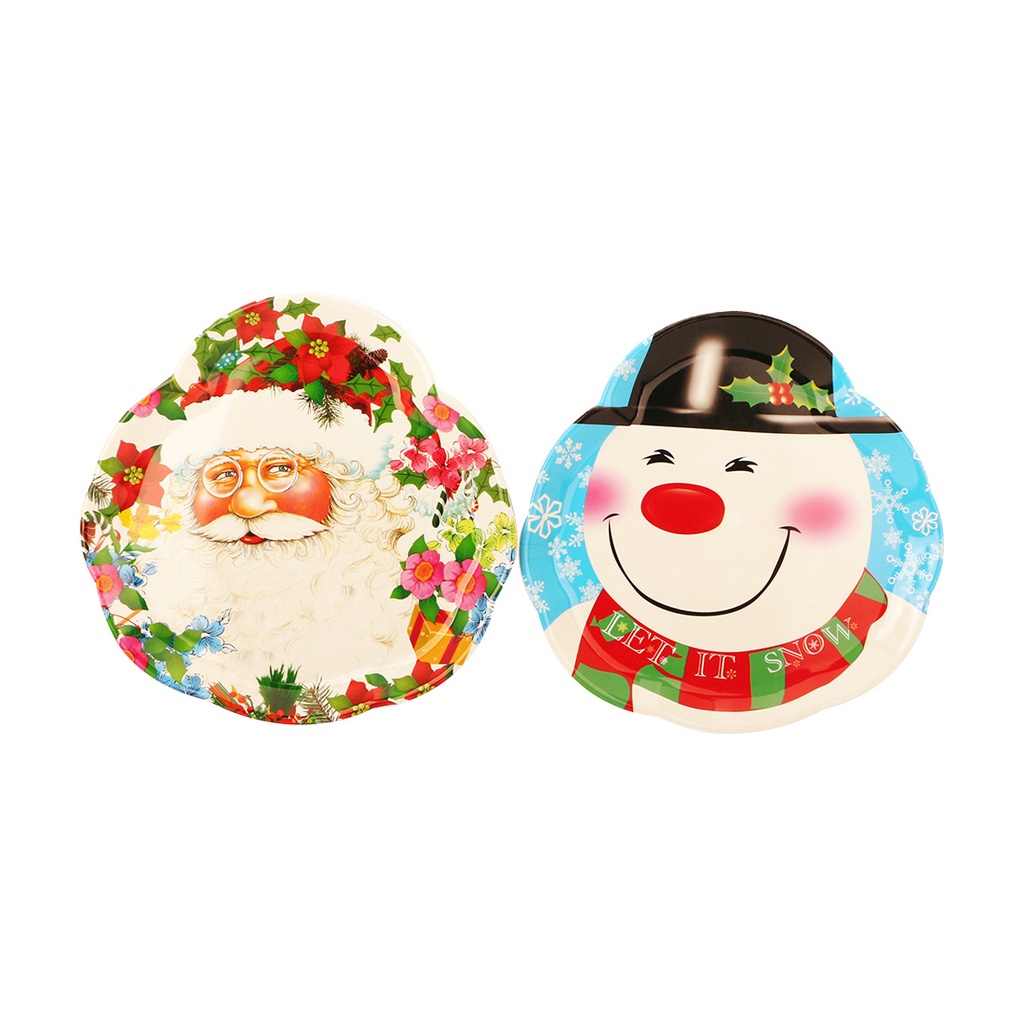 PARTY SOLUTIONS CHRISTMAS MELAMINE TRAY 12 IN ASSORTED DESIGNS