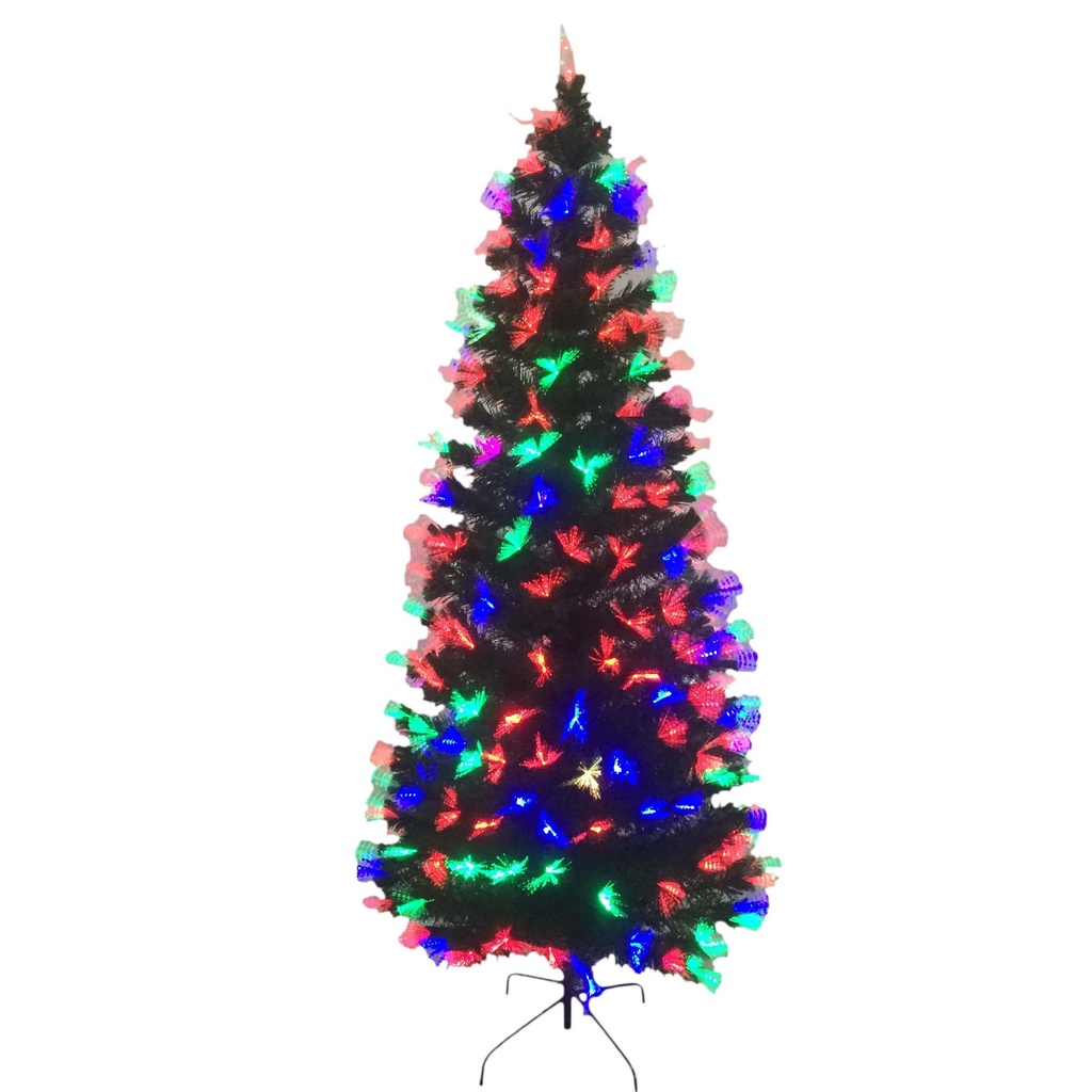 PARTY SOLUTIONS CHRISTMAS TREE 6 FT FIBER OPTIC SNOW TIPS 220 PRE-LIT TIPS