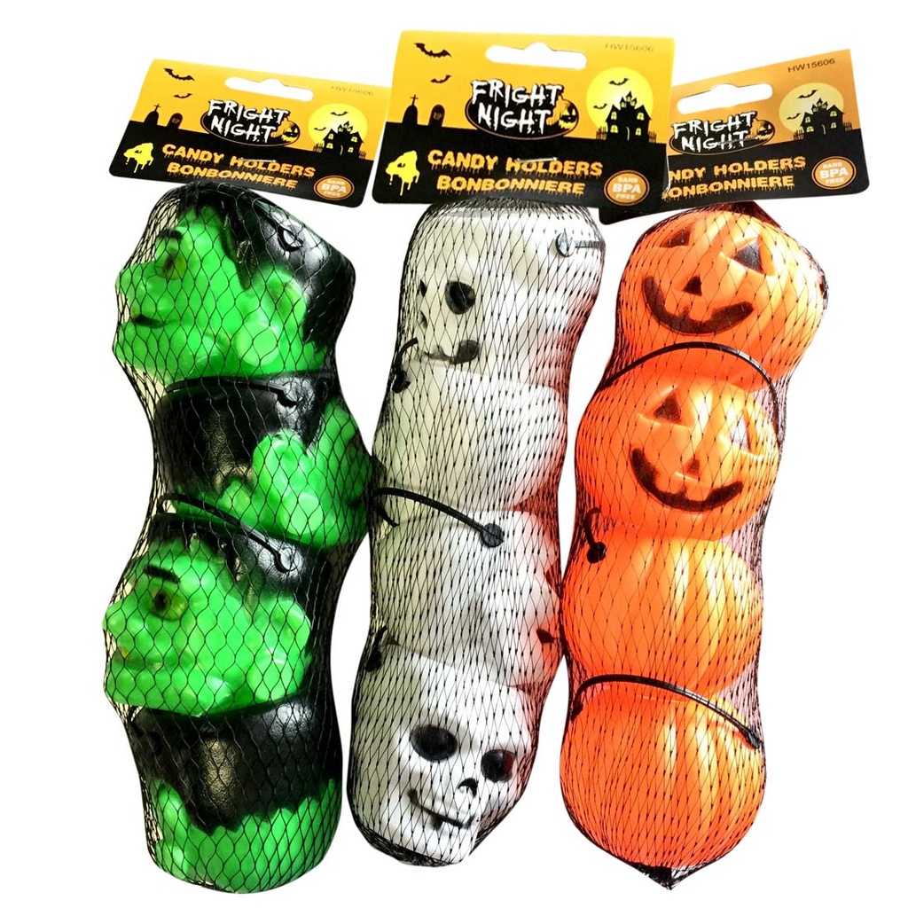 PARTY SOLUTIONS MINI HALLOWEEN BUCKET 2 IN 4 PK ASSORTED