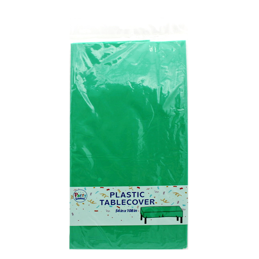 PARTY SOLUTIONS TABLE COVER 54 X 108 IN GREEN
