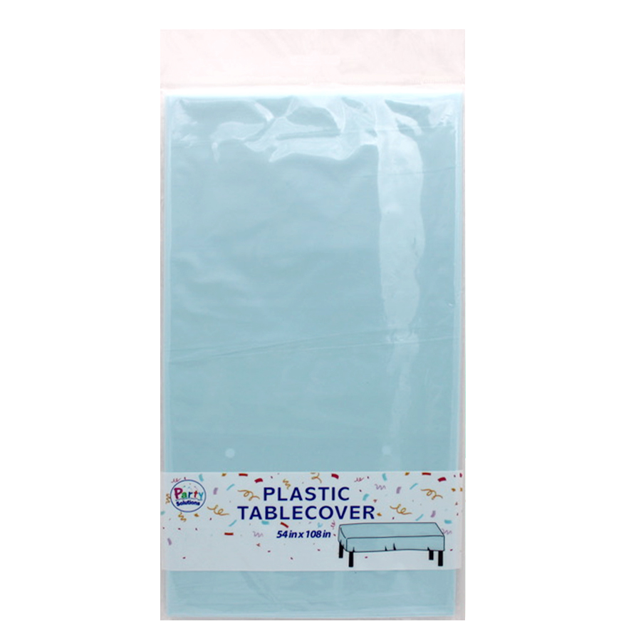 PARTY SOLUTIONS TABLE COVER 54 X 108 IN LIGHT BLUE