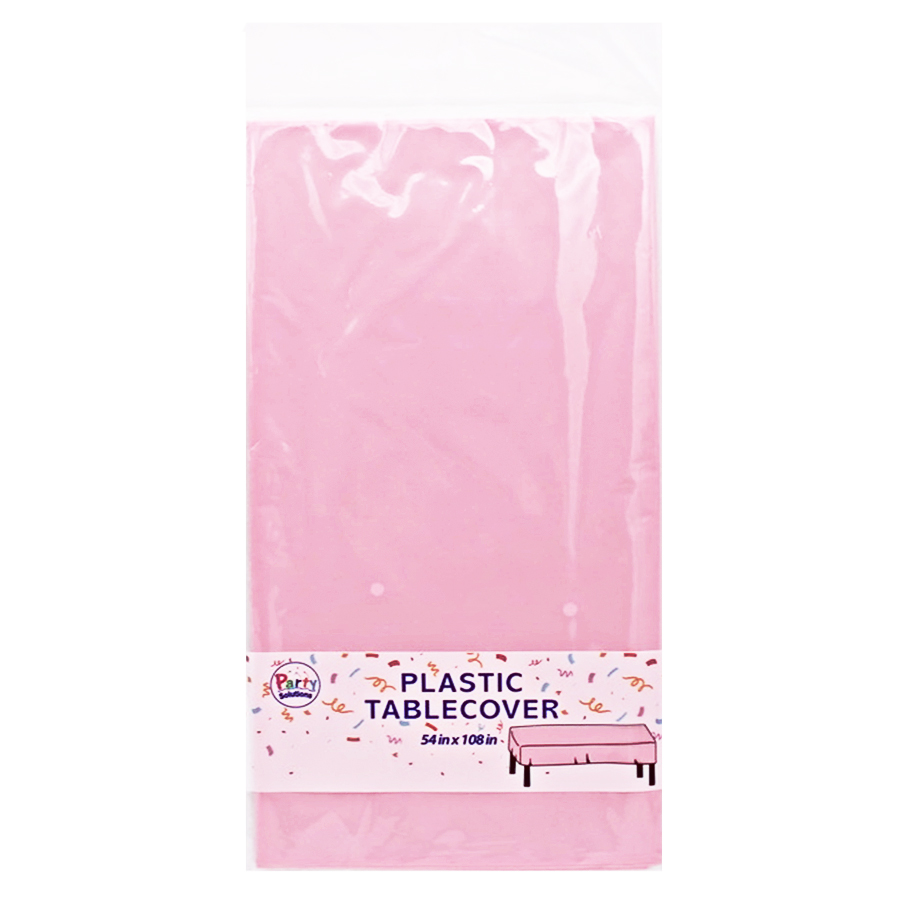PARTY SOLUTIONS TABLE COVER 54 X 108 IN PINK