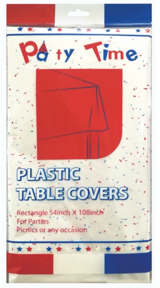PARTY SOLUTIONS TABLE COVER 54 X 108 IN WHITE