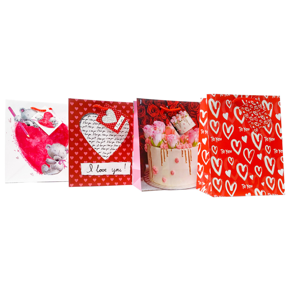PARTY SOLUTIONS VALENTINE GIFT BAG ( 26 X 32.4 X 12.7 CM)1 CT WITH PP HANDELS