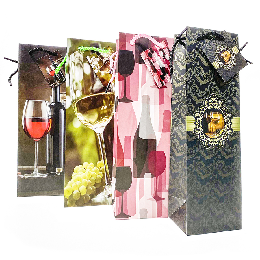 PARTY SOLUTIONS WINE BOTTLE GIFT BAG ( 10.2 X 33 X 8.9 CM 1 CT WITH PP HANDELS