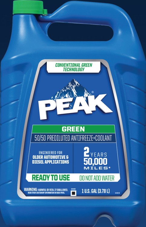 PEAK ANTIFREEZE+COOLANT 1 GL 50/50 PREDILUTED ORIGINAL GREEN RUAB53