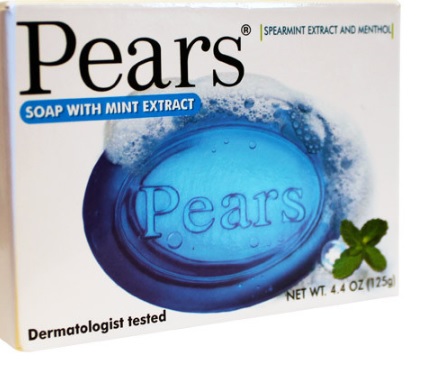 PEARS BAR SOAP 125 G / 4.4 OZ BLUE GERM SHIELD WITH MINT EXTRACTS