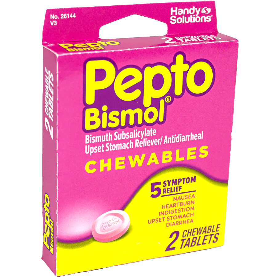 PEPTO BISMOL ANTIDIARRHEAL CHEWABLES 2 CT BOX