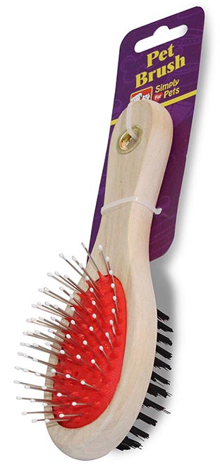 PET HAIR BRUSH 1 PK WOOD HANDLE