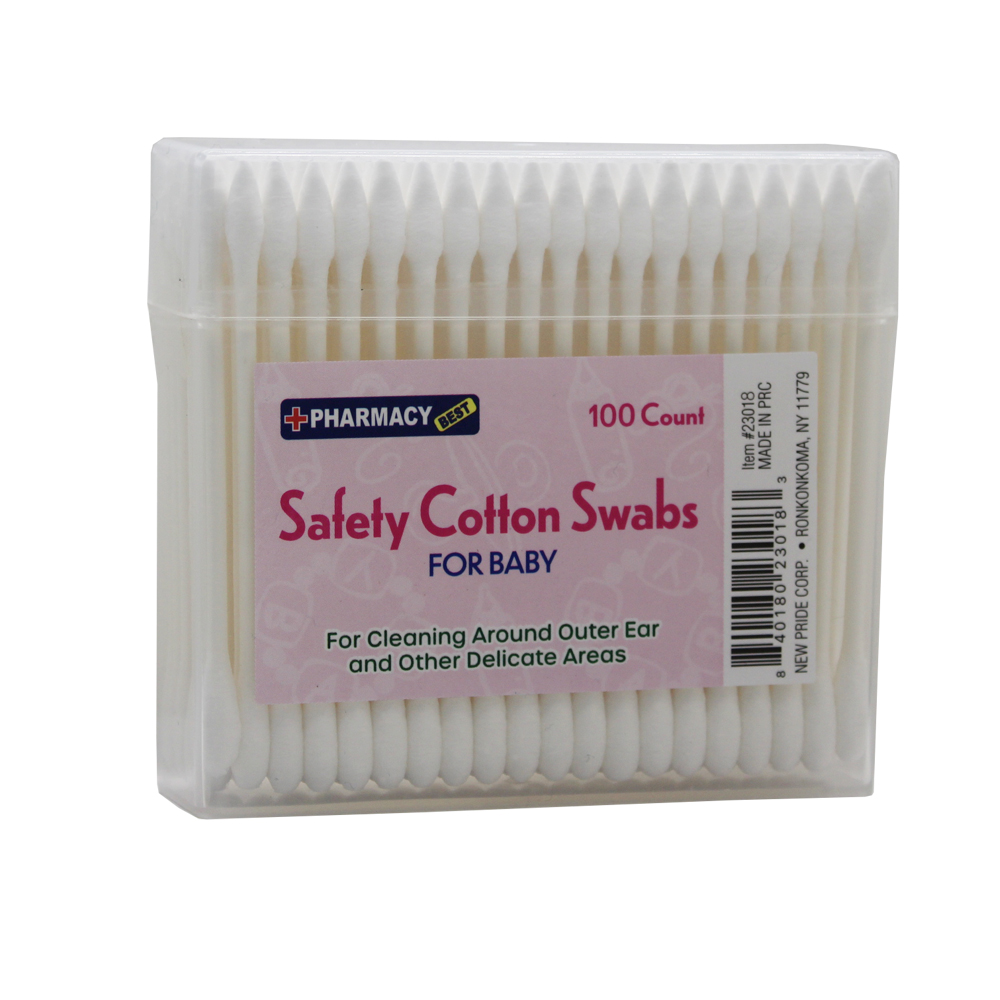 PHARMACY BEST BABY COTTON SWAB 100 CT BOXED