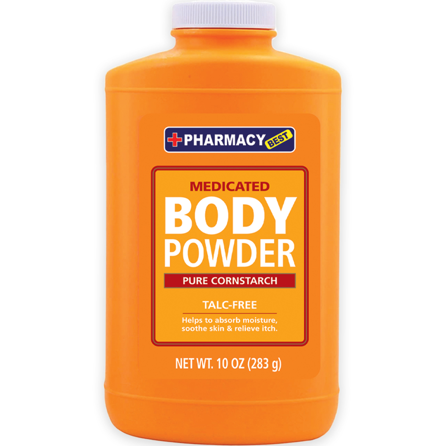 PHARMACY BEST BODY POWDER 10 OZ MEDICATED CORNSTARCH