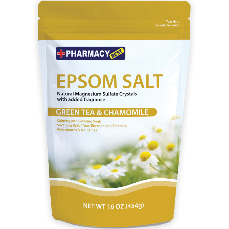 PHARMACY BEST EPSOM SALT 1 LB GREEN & CHAMOMILE