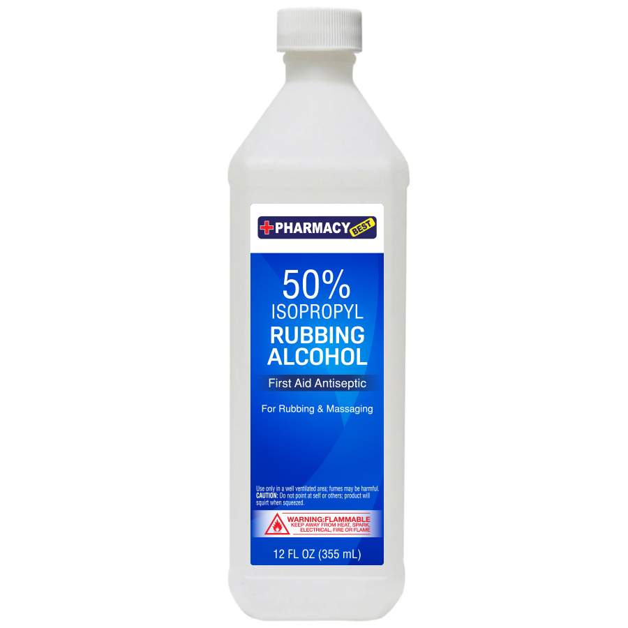 PHARMACY BEST RUBBING ALCOHOL 12 OZ 50% REGULAR