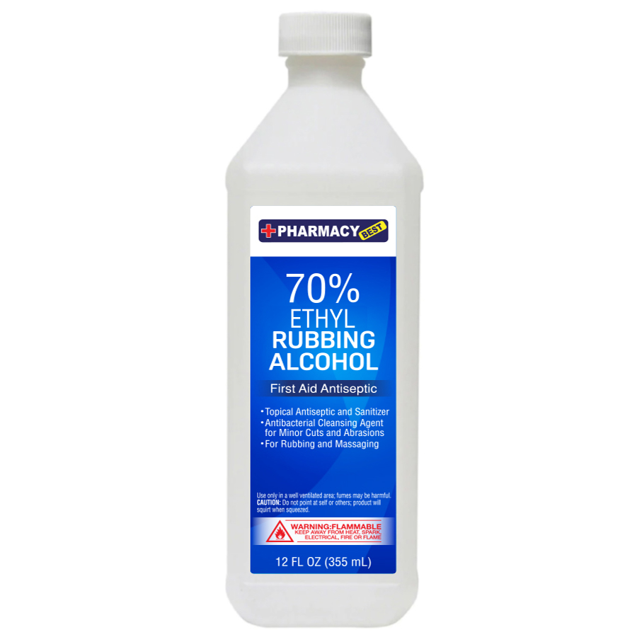PHARMACY BEST RUBBING ALCOHOL 12 OZ 70% REGULAR