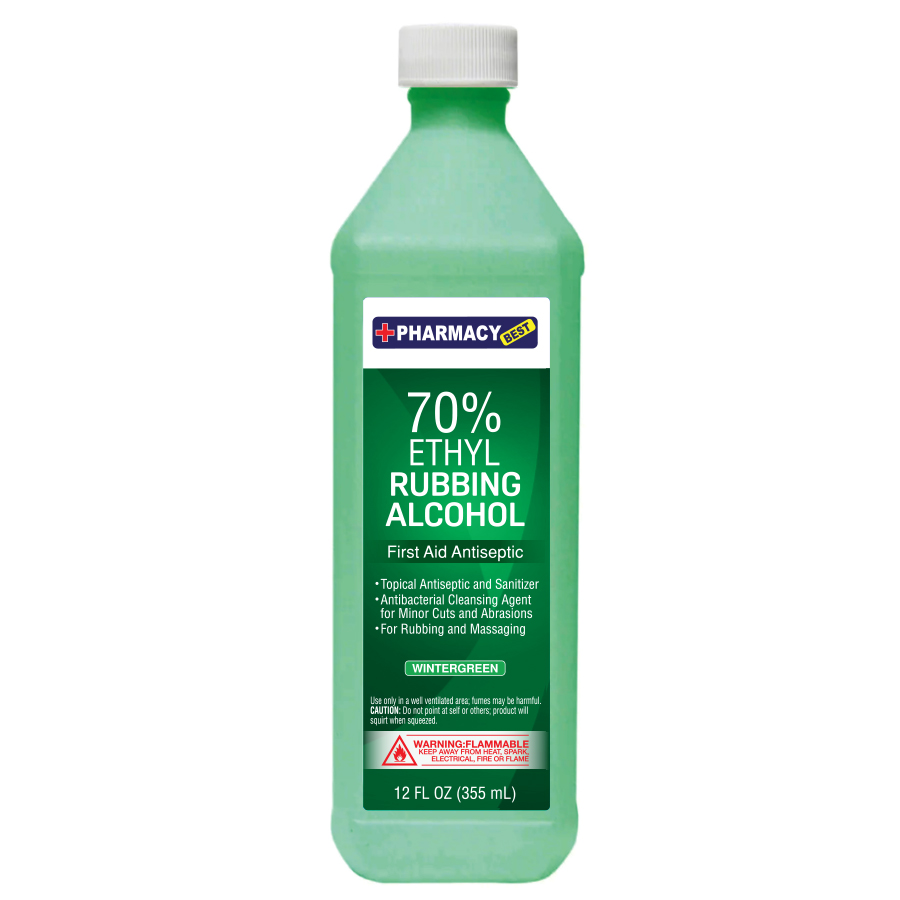 PHARMACY BEST RUBBING ALCOHOL 12 OZ 70% WINTERGREEN