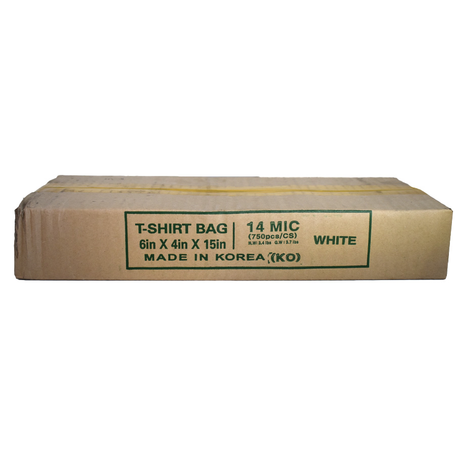 PLASTIC BAG (6X4X15) IN 750 CT 14 MIC WHITE