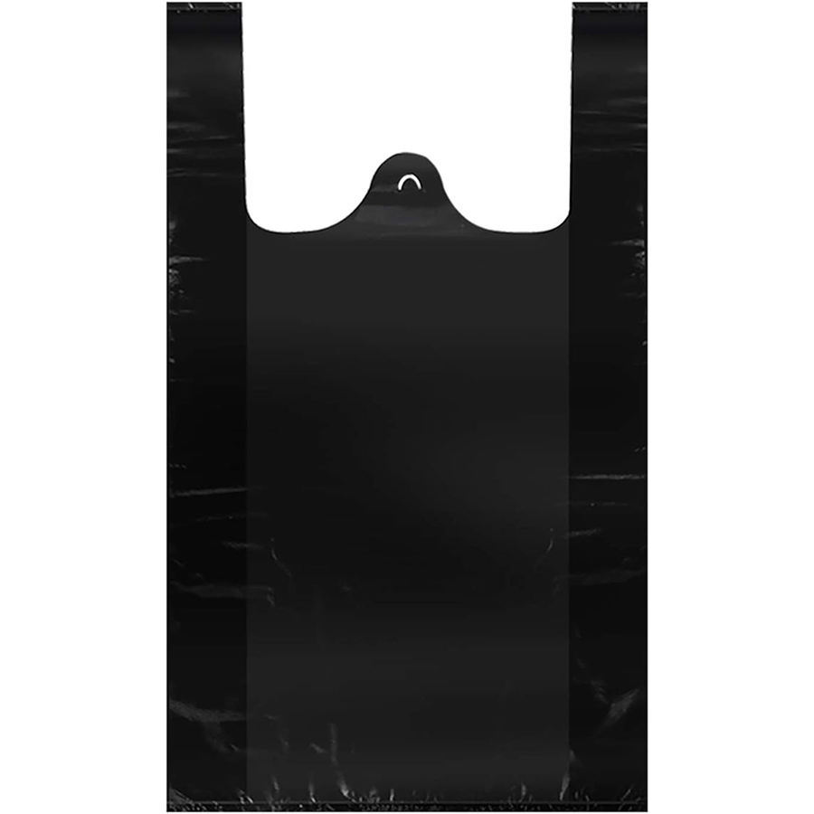 PLASTIC BAG (8X5X16) IN 300 CT REUSABLE BLACK THANK YOU PRINTED