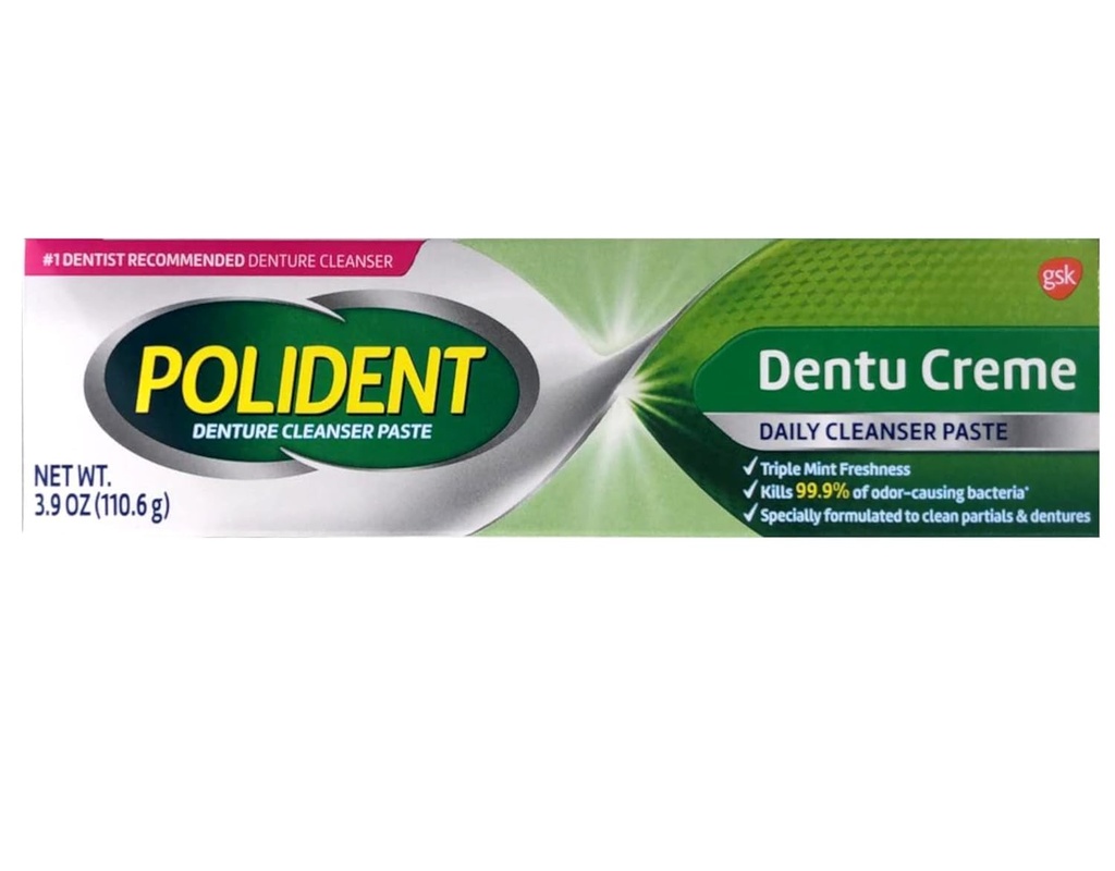 POLIDENT DENTURE CLEANSER PASTE 3.9 OZ DENTU CREME
