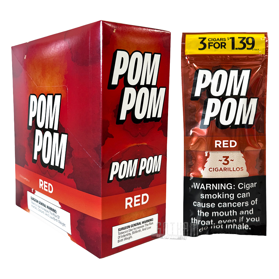 POM POM CIGARILLOS 3 CT FOR $1.39 RED