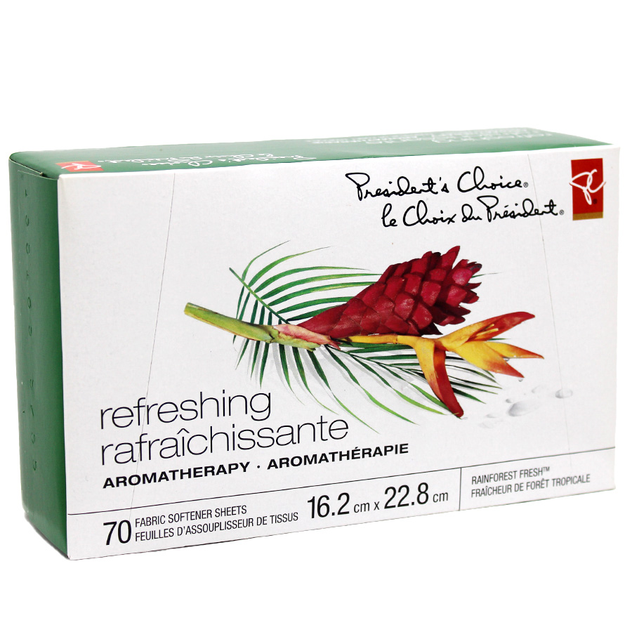 PRESIDENTS CHOICE DRYER SHEETS 70 CT RAIN FOREST