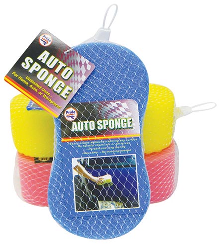 PRIDE AUTO SPONGE 8.5 X 4.5 X 2.5I N ASSORTED