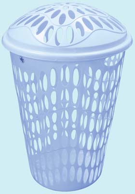 PRIDE BLUE LAUNDRY BASKET 14.5 GL WITH LID LIGHT BLUE