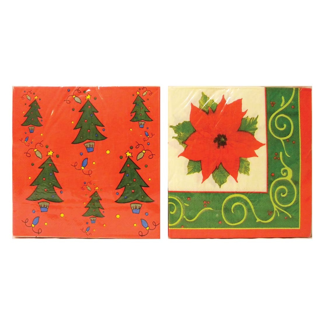 PRIDE CHRISTMAS NAPKIN 2 PLY 20 CT ASSORTED
