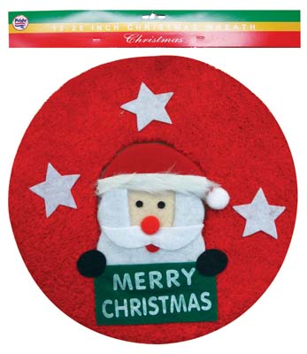 PRIDE CHRISTMAS WREATH 13.25 IN SANTA DESIGN