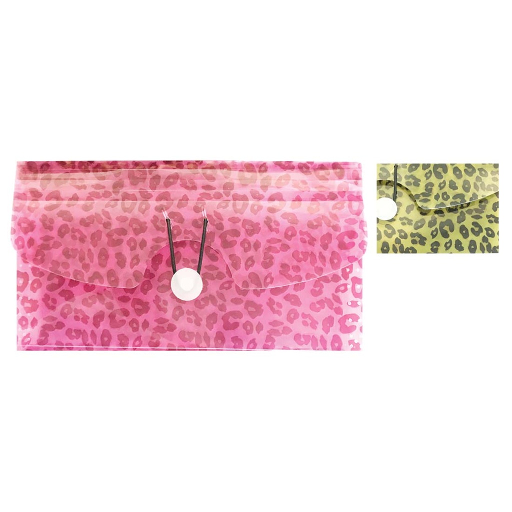 PRIDE COUPON HOLDER 5 POCKET 10.5X5IN LEOPARD PRINT