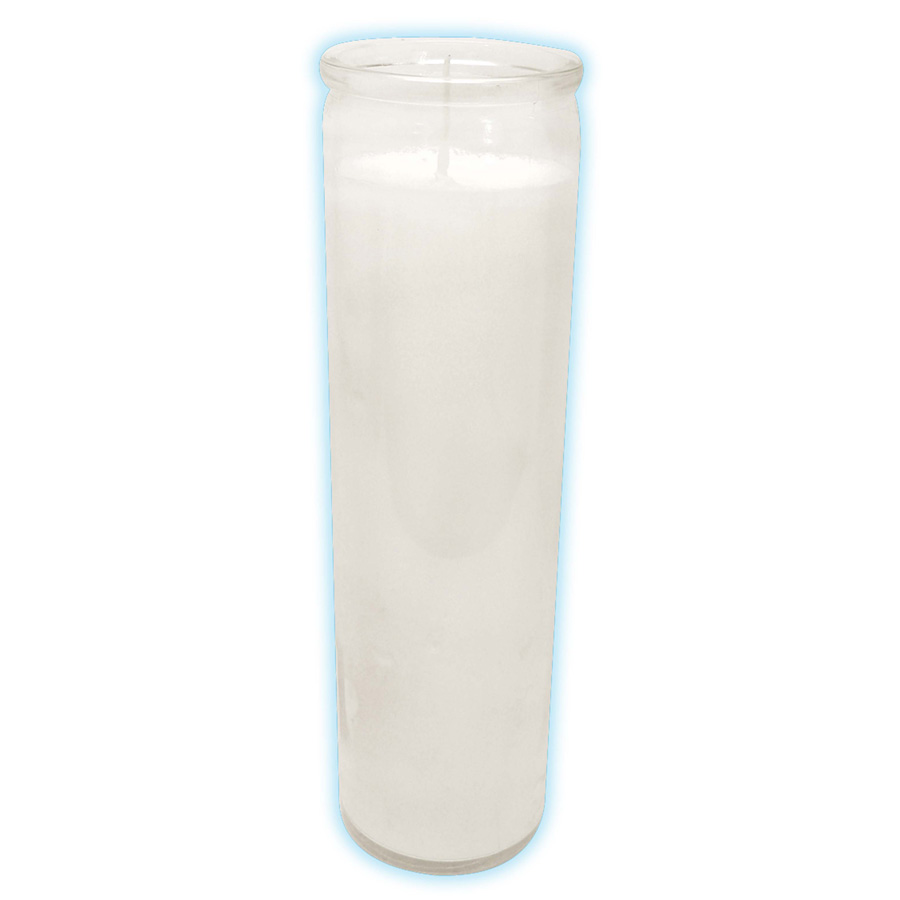7 DAY CANDLE 9 IN WHITE