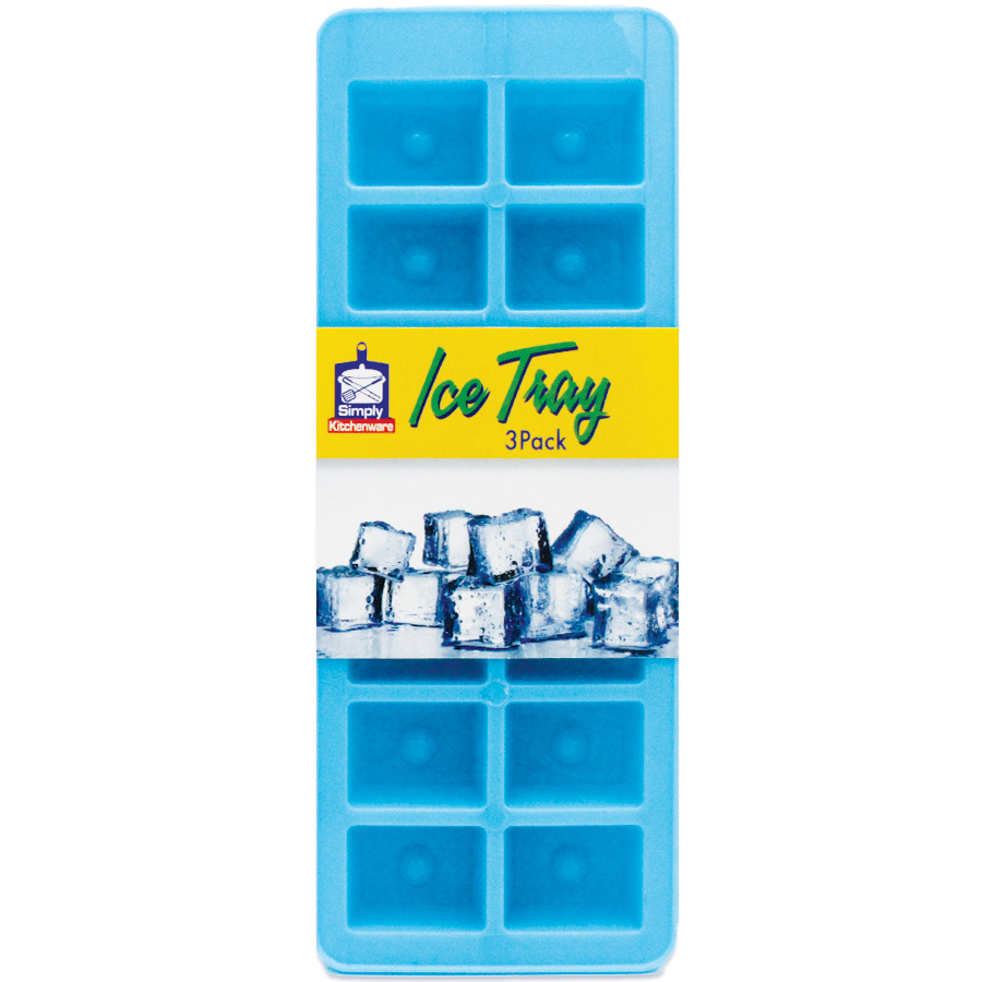 PRIDE ICE CUBE TRAY 3 PK BLUE / WHITE