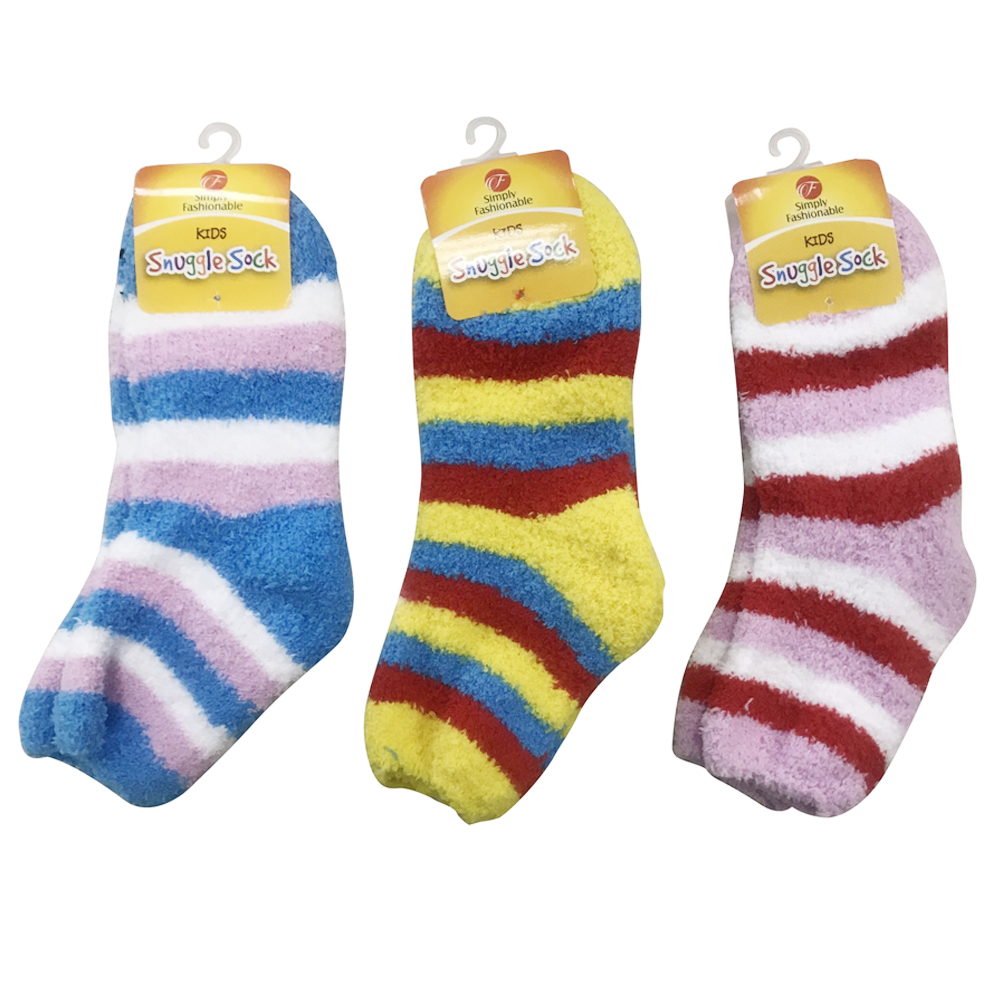 PRIDE KIDS SNUGGLE SOCKS 1 PK STRIPED DESIGN ASSORTED COLORS