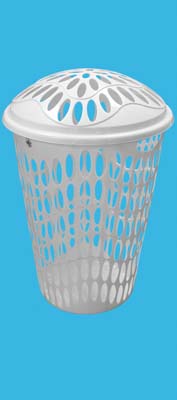 PRIDE LAUNDRY BASKET 14.5 GL WITH LID WHITE