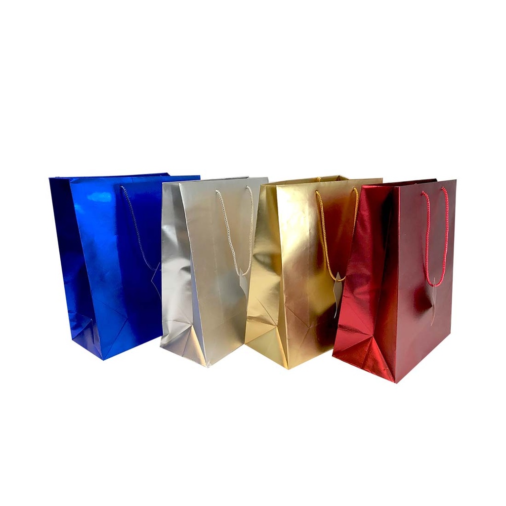 PRIDE METALLIC GIFT BAG 13 X 10.25 X 5 IN LARGE ASSORTED