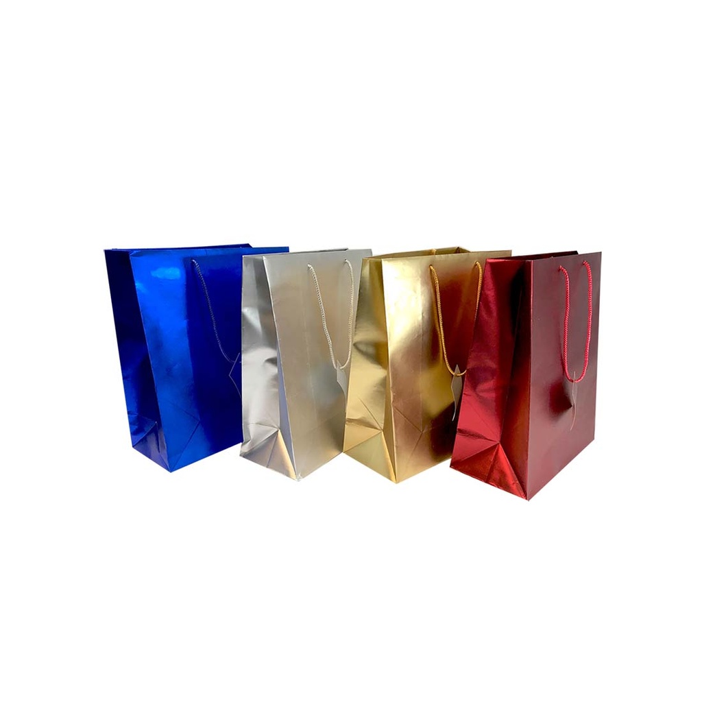 PRIDE METALLIC GIFT BAG 9 X 7 X 4 IN MEDIUM ASSORTED