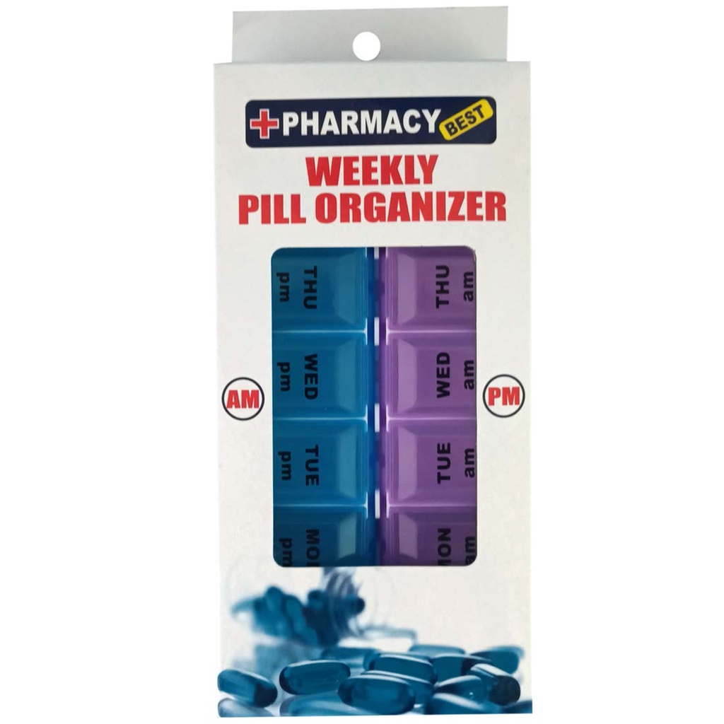 PRIDE PILL ORGANIZER 7 X 3.5 IN WEEKLY AM/PM
