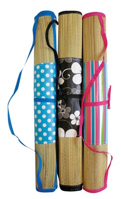PRIDE STRAW BEACH MAT 6 X 3 FT AST COLOR