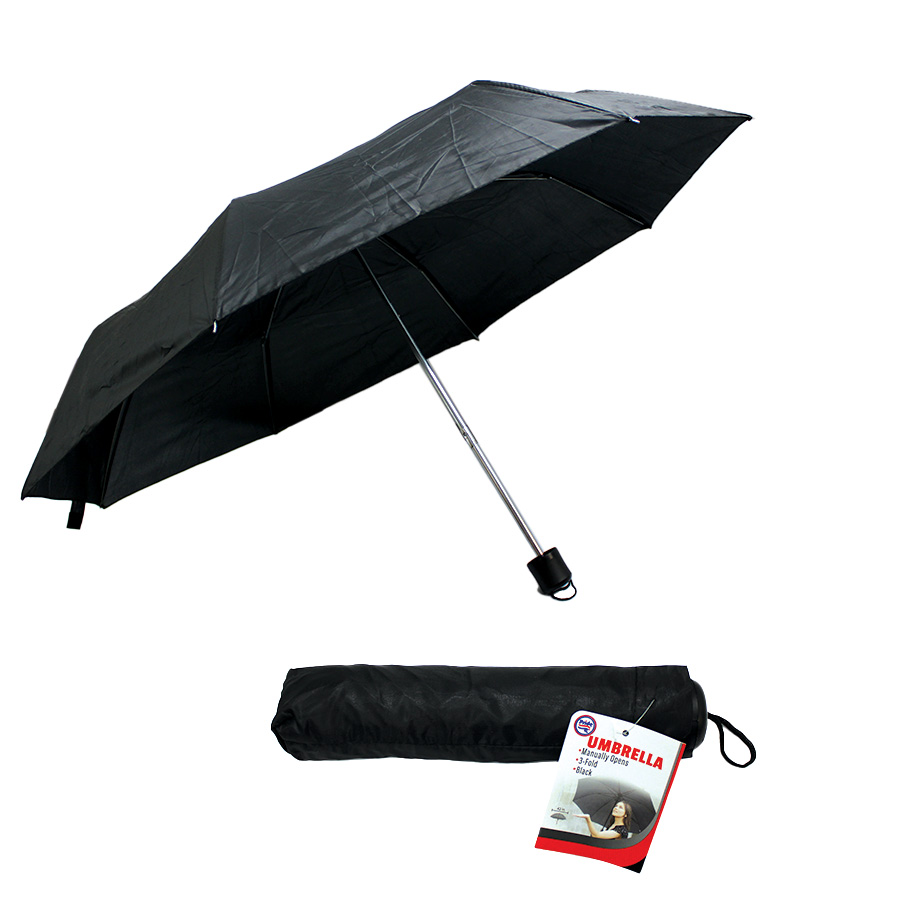 PRIDE UMBRELLA 42 IN THREE FOLD MINI BLACK