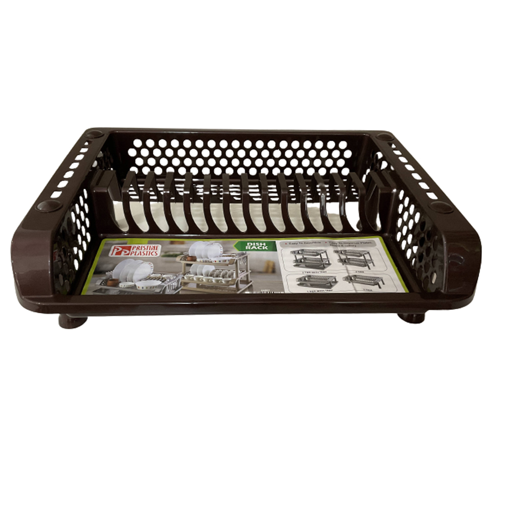 PRISTINE PLASTICS DISH RACK 1 TIER 18.75 X 14 X 6.5 IN ASSORTED COLORS