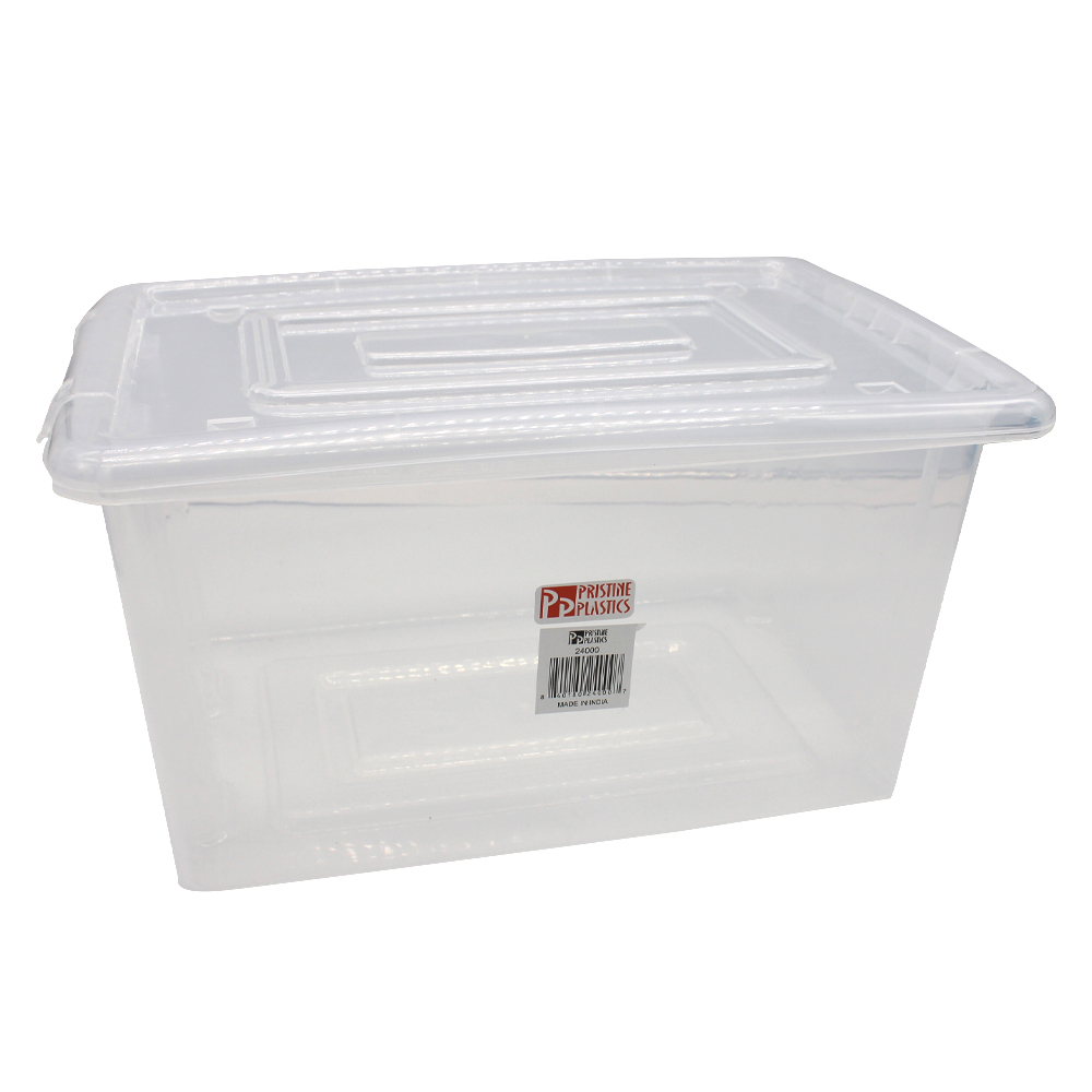 PRISTINE PLASTICS STORAGE BOX 4 GL WITH LID CLEAR