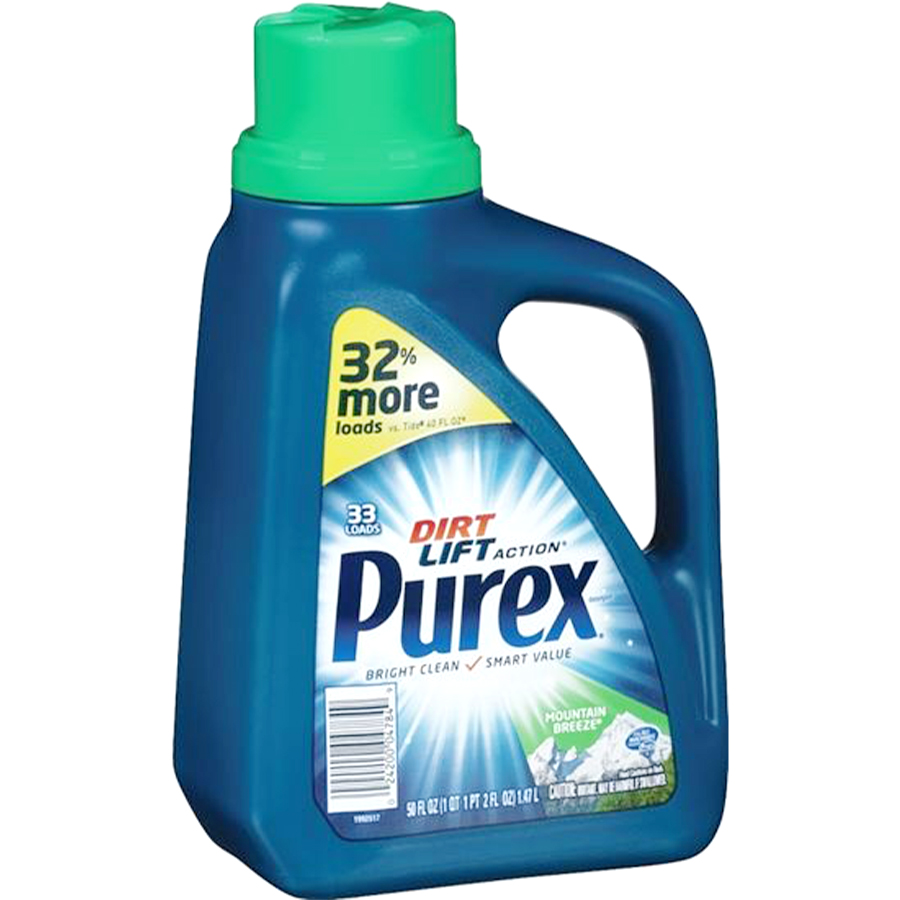 PUREX LIQUID LAUNDRY DETERGENT 50 OZ 33 LOADS MOUNTAIN BREEZE