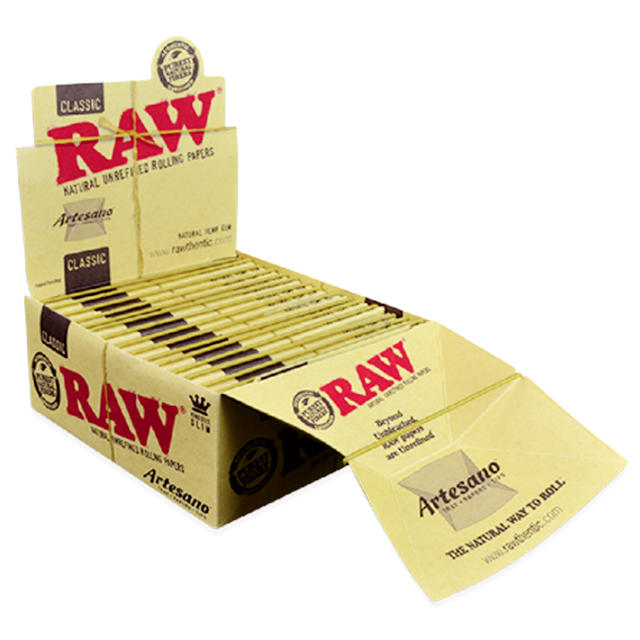 RAW ROLLING PAPER 15CT ARTESANO KINGSIZE + TIPS