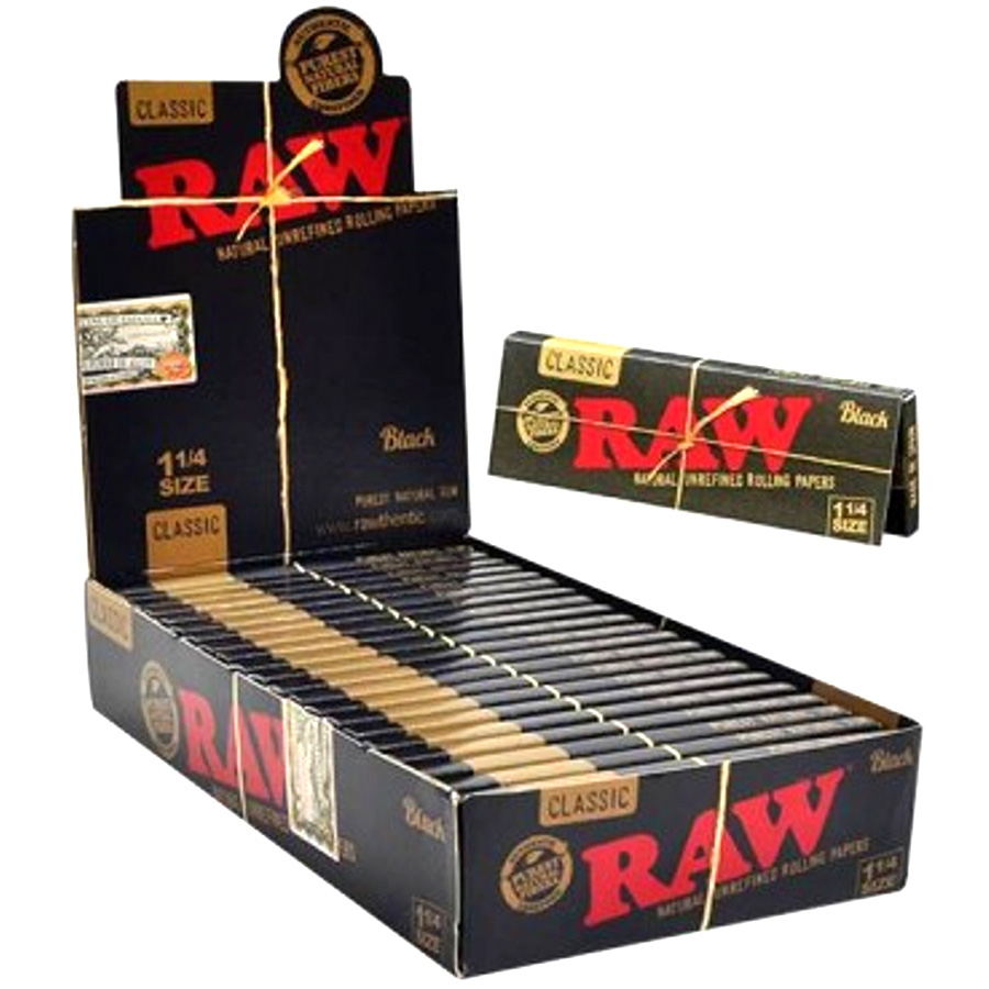 RAW ROLLING PAPER 24 CT BLACK 1 /14