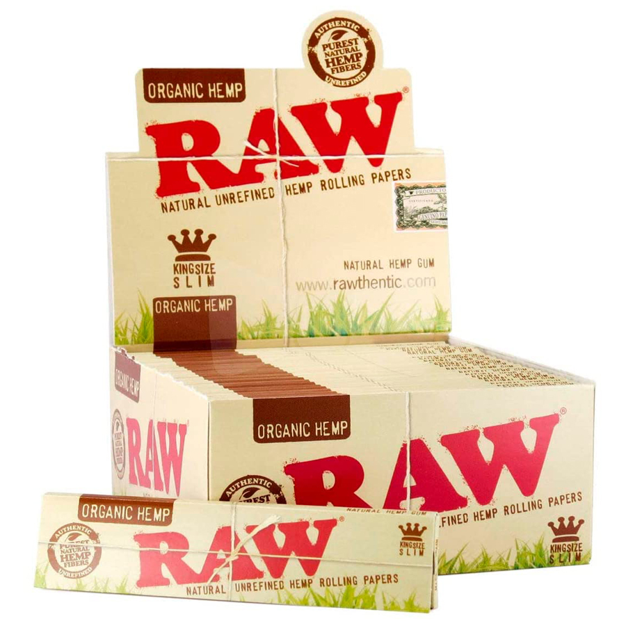 RAW ROLLING PAPER 50 CT ORGANIC HEMP KING SIZE SLIM