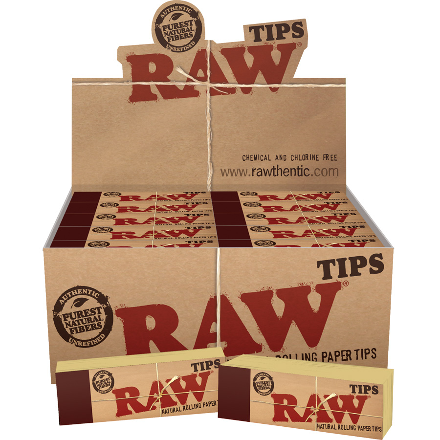 RAW ROLLING PAPER 50 CT TIPS