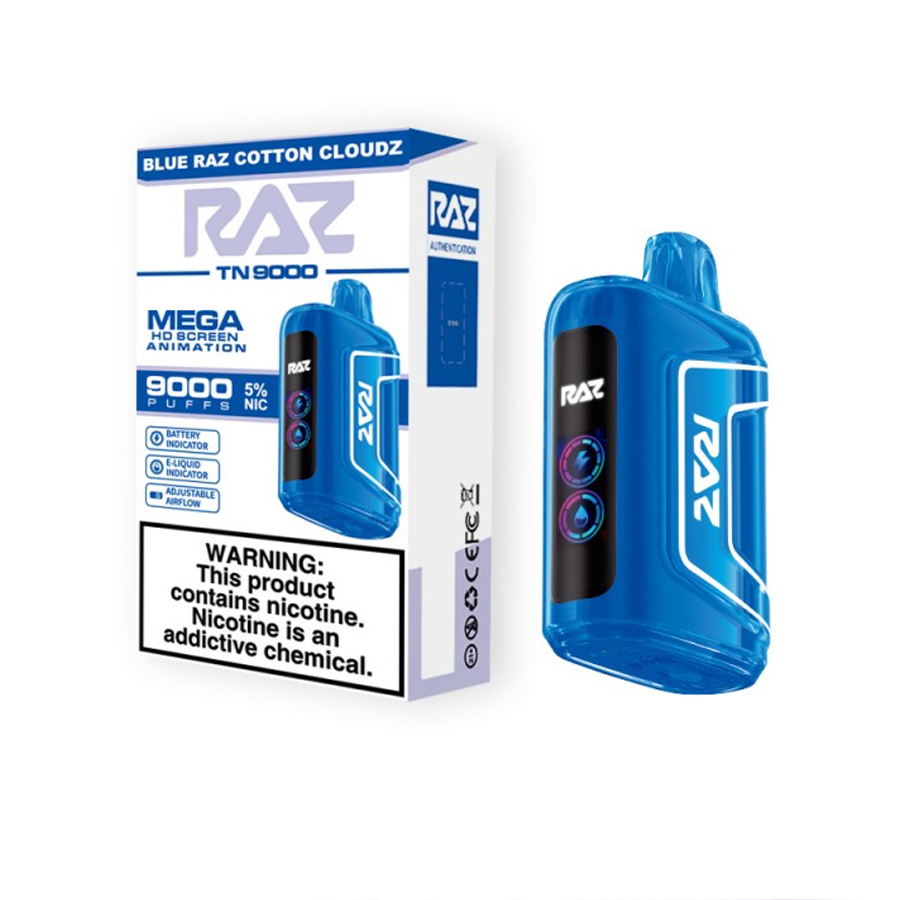 RAZ DISPOSABLE VAPE 1 CT BLUE RAZZ COTTON CLOUDZ
