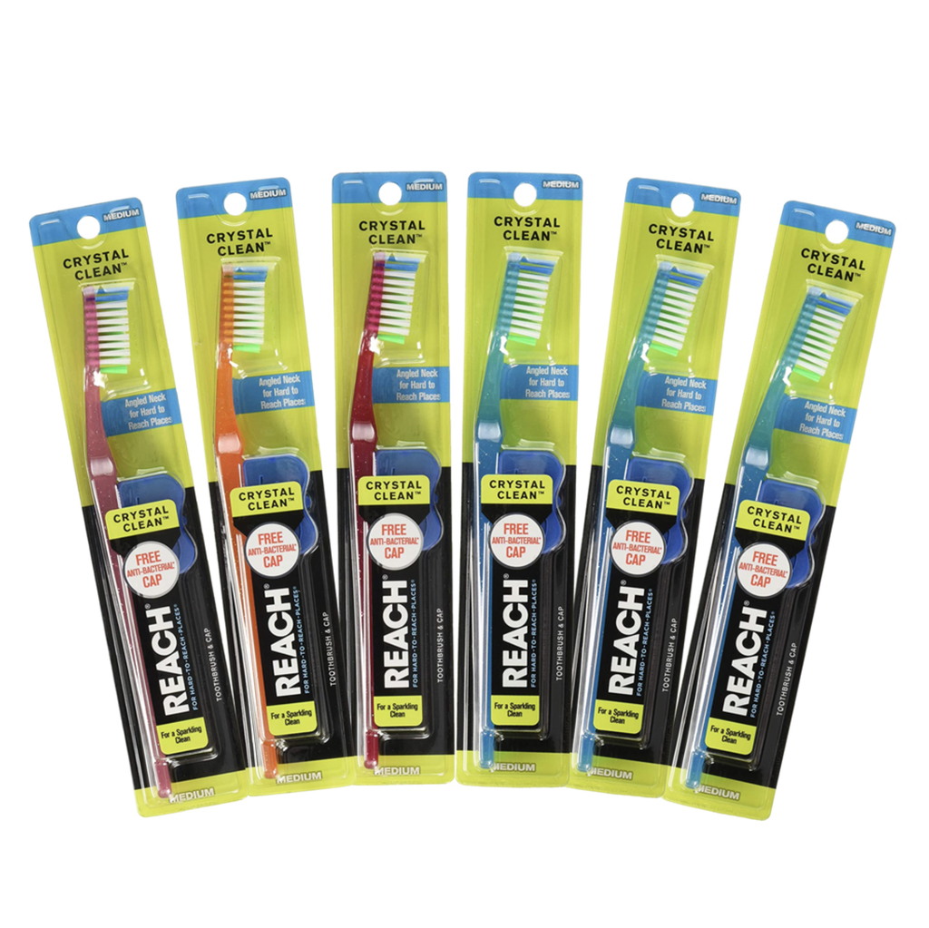 REACH TOOTHBRUSH 1 CT SOFT CRYSTAL CLEAN ANGLED NECK WITH CAP