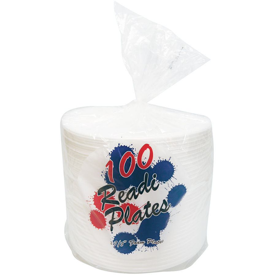 READI FOAM PLATE 9 IN 100 CT WHITE